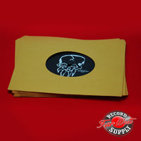 7" HEAVY WEIGHT 28# GOLD PAPER SLEEVES w/DIE-CUT CENTER HOLE