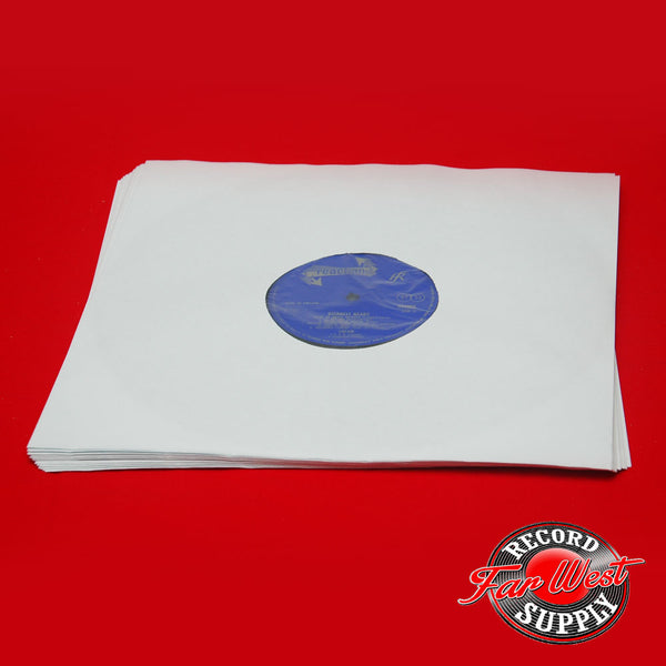 12" WHITE PAPER POLY-LINED (HDPE) INNER SLEEVES SQUARE CORNERS