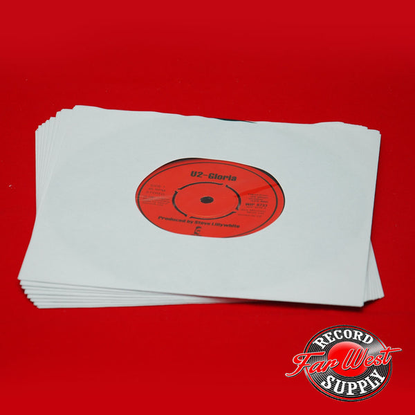 7" ACID FREE 20# WHITE PAPER POLY-LINED (HDPE) INNER SLEEVES SQUARE CORNERS